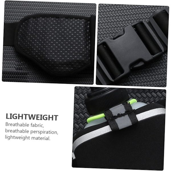 Löparbälte med Vattenflaskor (2 x 175ml), Hydration Bälte Vattentätt Midjeväska Passar iPhone Justerbar Sport Midja Green