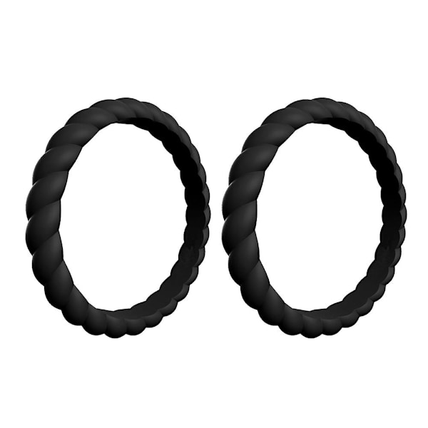 2 st flätade vridmönster silikon kvinnor ring bröllopsband fest accessoar present Rose Red US 4