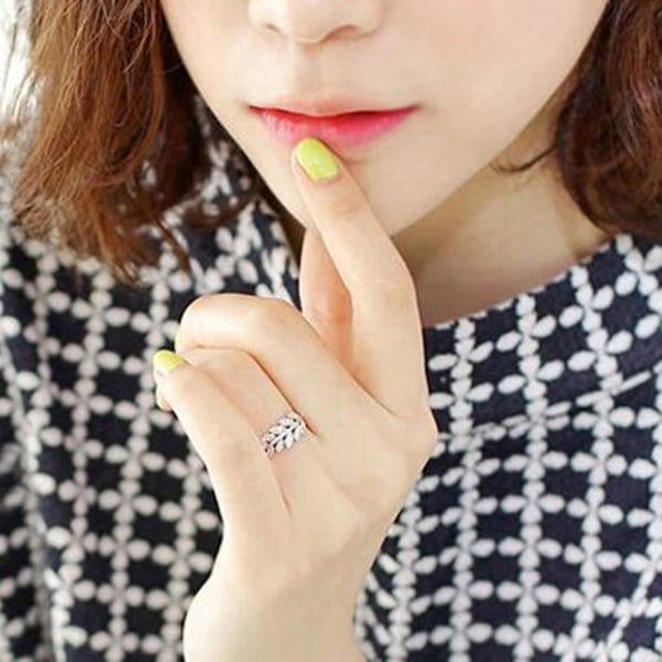 Fashion Promise Olive Leaf Band Adjustable Open Index Finger Ring Jewelry