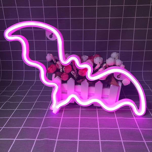 Fledermusformet LED-nattelys (Pink),