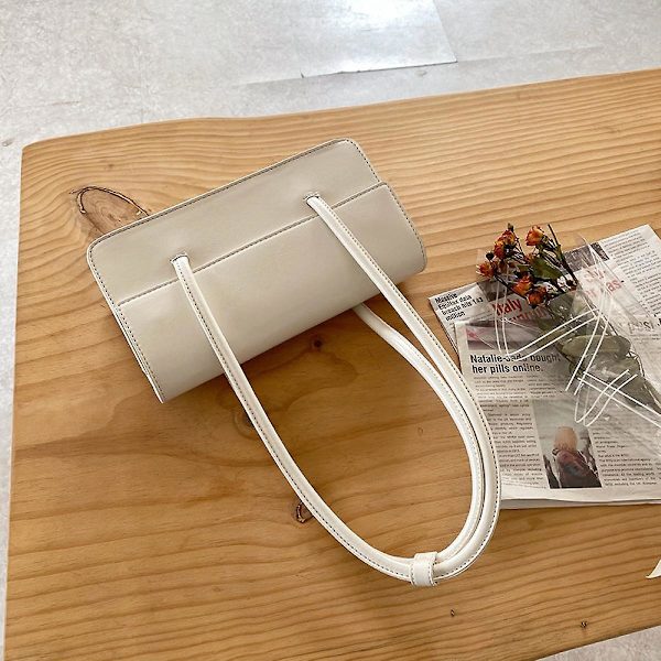 Dame Satchel Læder Tote Taske Fashion Dame Skuldertaske (hvid)
