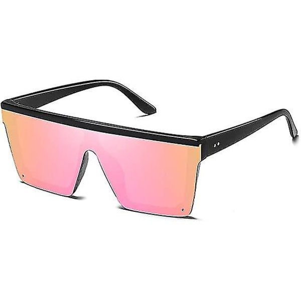 Överdimensionerade fyrkantiga solglasögon Mode Siamesisk Lens Style Flat Top Shield Shades Unisex C4