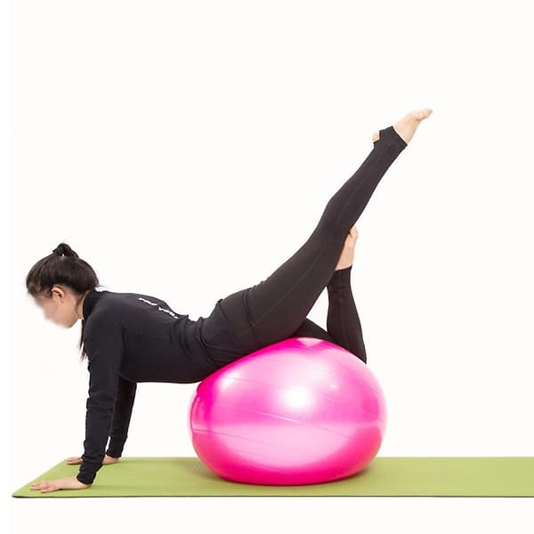 Balance Stability Ball, Yogabold med Pumpe Pink 55Cm