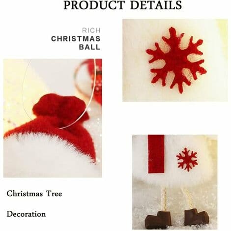 Julhängande Ornament Set med Älg, Tomte, Snögubbe och Ängeldocka - Julgranspynt för Tacksägelse