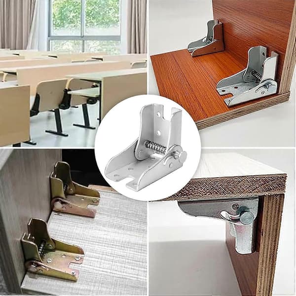 Pieces Fällbord Ben Gångjärn, 90 Graders Fällgångjärn, Fällbara Ben Fixeringsfäste, Självlåsande Fällbart Benfäste, Fällbart Köksbord (Silver)