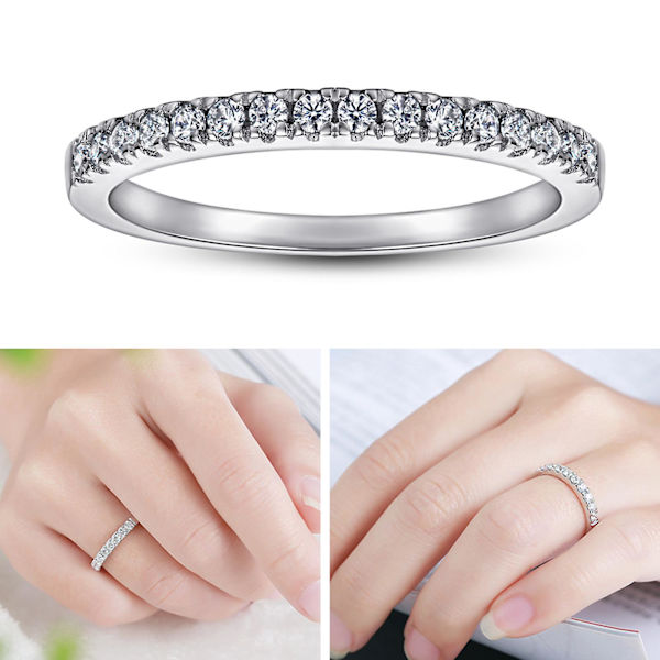 Elegant Damring i Modern Stil, Silver Effekt, Snygg Smycke för Kvinnor Rose Gold US 8 C