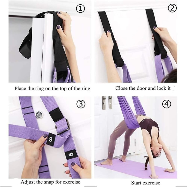 Midja rygg Benstretchrem/yoga Fitness Band, Leg Stretching Assist Trainer, Yoga Stretcher, Back Bend Split Inversion Strap For Fitness, Dans Purple