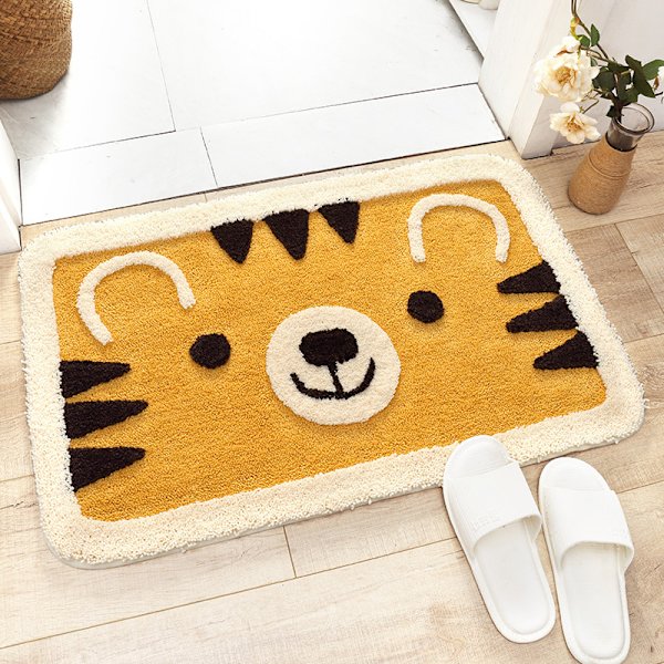 Haha tiger badeværelse absorberende skridsikker måtte 50*80cm,
