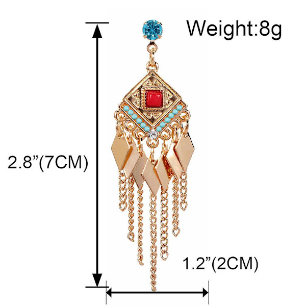 Örhängen Bohemia Tassels Mode Smycken  B1933 red