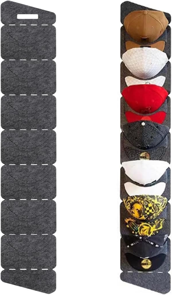 Capsorganisering - Ingen boring nødvendig, 7 rom, Capsoppbevaring for herre-/damebaseballcaps