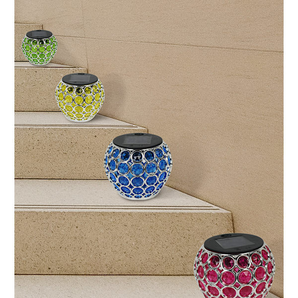 Solcellsdriven Hängande Bollpendellampa, Liten Utomhus LED-Lampa, Utomhus Gräsmatta Trädgård Belysning (Blå)
