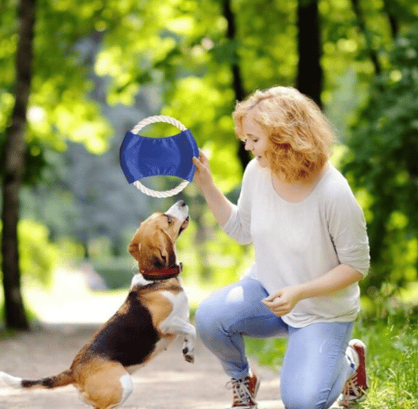 2 st Röda Bomulls Frisbee för Husdjur, Bitresistent Träningsleksak för Hund