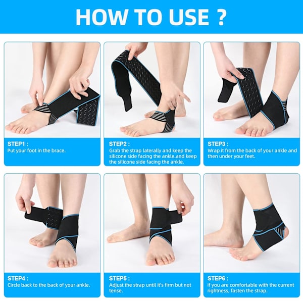 1 stk. ankelstøtte, elastisk justerbar ankelbandage