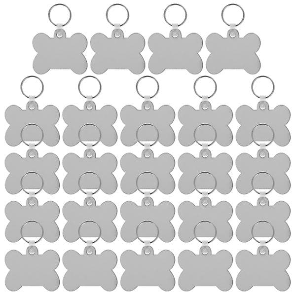 24 stk Dobbeltsidig Trykte Varmeoverførings Nøkkelholdere MDF DIY Blanke Nøkkelringer