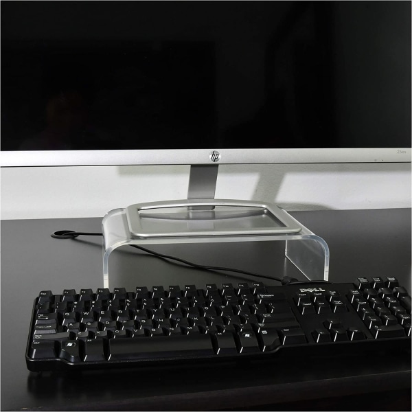 Premium Akryl Monitorställ Transparent Monitorställ Transparent Laptop/PC/Multimedia Monitorställ Hemmakontor Monitorställ (Sm