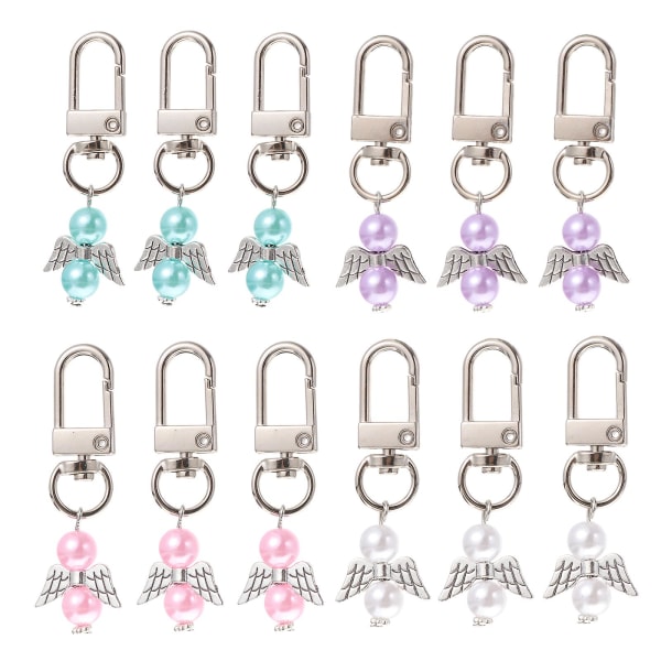 12 st Ängelnyckelringar Nyckelring Ornament Ängelnyckelringhänge Nyckelringhänge för nycklar Nyckelring