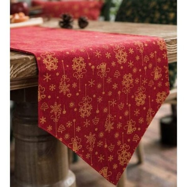 Deluxe Table Runner, Hot Stamped Design for Christmas Table Decor, Dinner Parties or Family Gatherings, Indoor or Outdoo