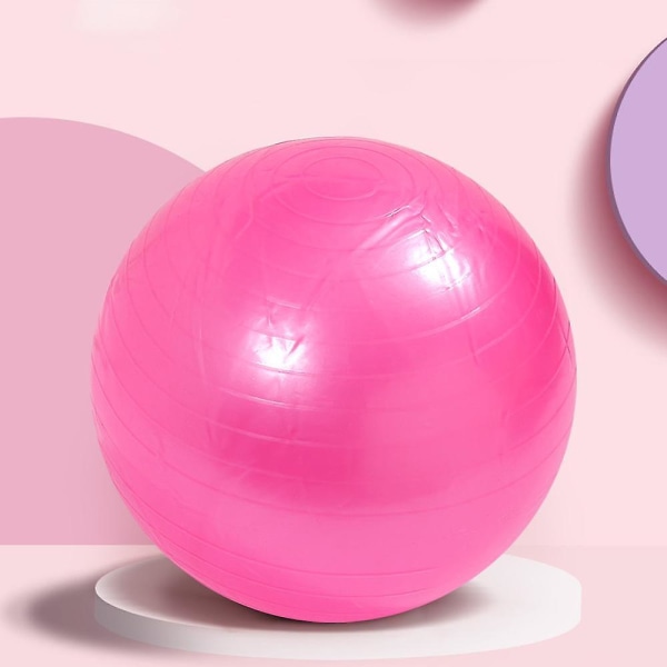 Träningsboll Balansboll med pump för Yoga Pilates Stretching Fitness Hemgym Träningsträning Pink Frosted-55Cm