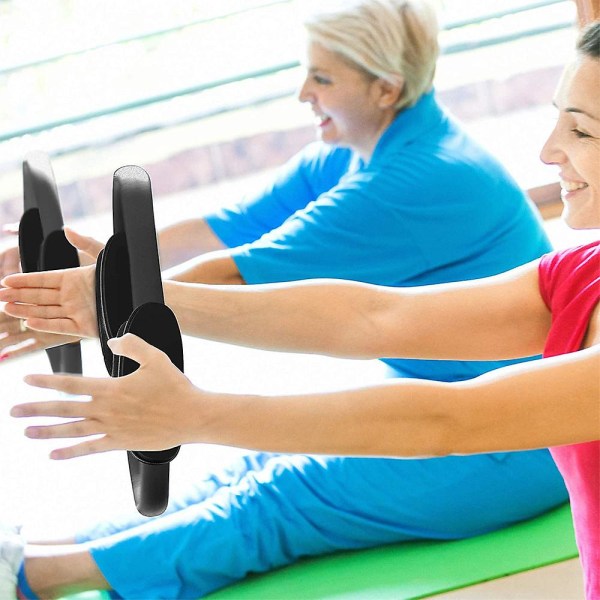 Pilatesring - Överlägsen Obrytbar Fitness Magic Circle för Att Tona Lår, Mage och Ben Black