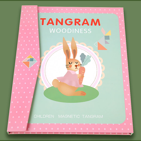 Rosa magnetisk tangram-puslespill,