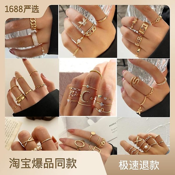 Ringe Sæt Butterfly Mode Smykker B2528 238