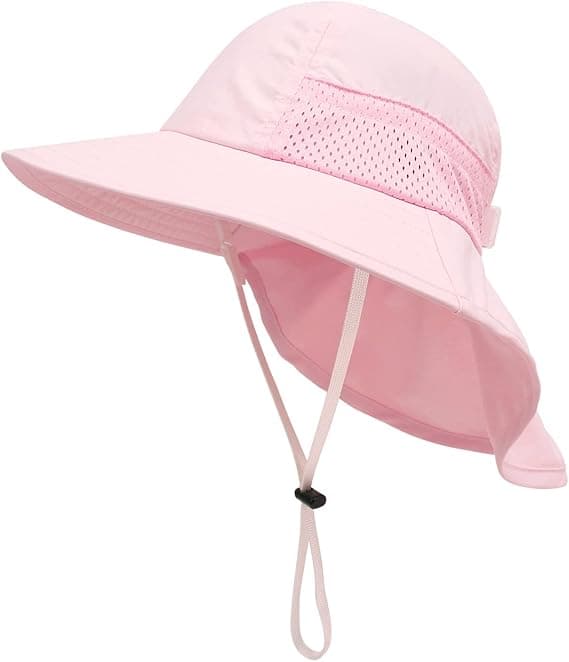 (Pink) Solskærme til børn, nakke beskyttelse hatte til piger og