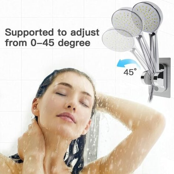 Duschhållare - självhäftande duschmunstycke med stark vidhäftning, justerbar vinkel, vattentät