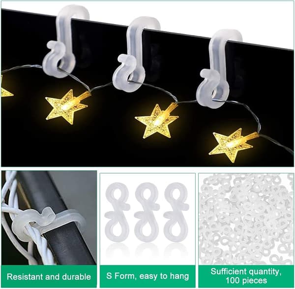 100 stk. plastjulelys kroker supermarked prøve