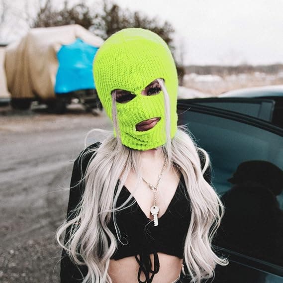 Vinterstickad mask varm huva för män och kvinnor motorcykel