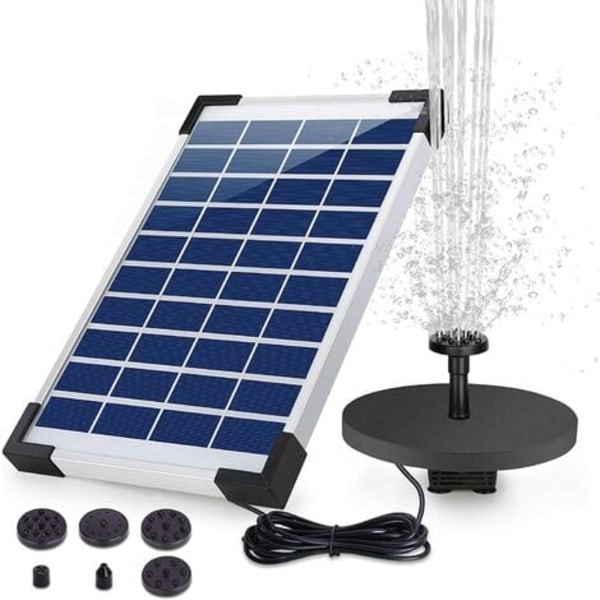 5.0W Solar Water Fountain Emergency Floating Fountain Pump, 6 Nozzles