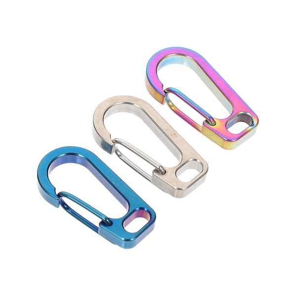 3-pack Titanlegering Säkerhetsspänne Hängande Nyckelring Hook Utomhus Vandring Karabiner