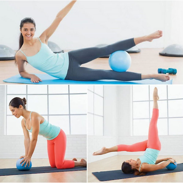 9 tuuman mini jooga pilates -pallo vakautta lisäävään harjoitteluun, kuntosalille, räjähtämätön ja liukumaton pallo, jossa on täyttöletku