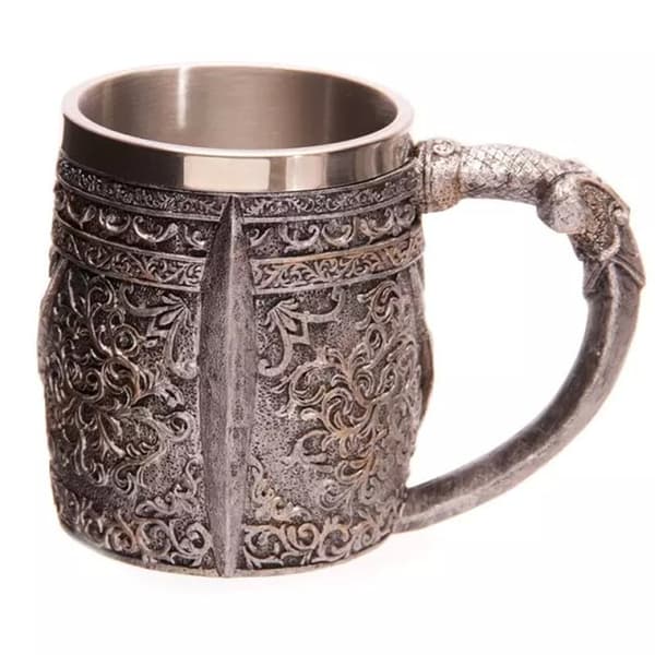 1 stk. Rustfrit stål skelet øl krus, Viking Warrior skelet