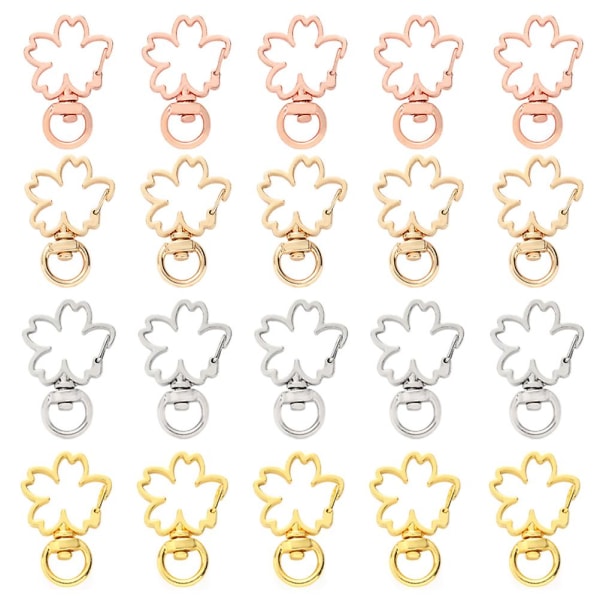 20pcs Sakura Pendant Keychain Diy Jewelry Pendant Keychain Hanging Ornaments