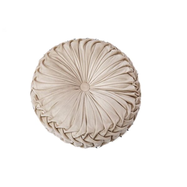Nordisk pumpakudde, lätt lyx ren färg sammetskudde, rund caster futon i vardagsrummet, tatami (beige) i karfönstret, diameter 35*10