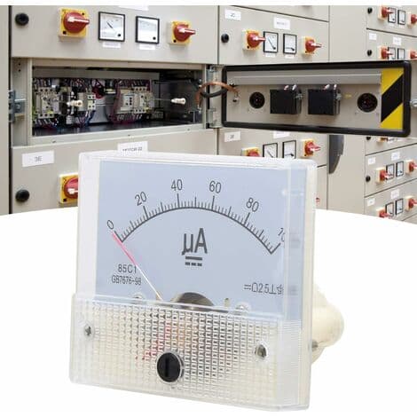 Analog voltmeter, 85C1 DC 0~100UA analog ammeter med peker, strømpanelmeter med enkel struktur Fonepro