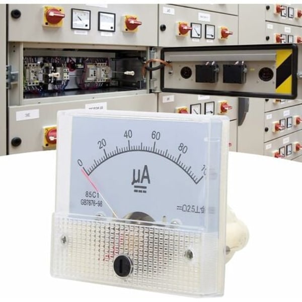 Analog voltmeter, 85C1 DC 0~100UA Pekartyp Analog amperemeter Strömpanelmätare med enkel struktur Fonepro
