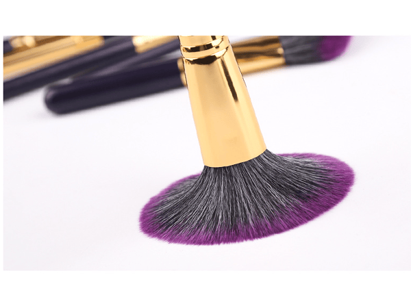 Sæt med 7 violette makeup-børster til begyndere,