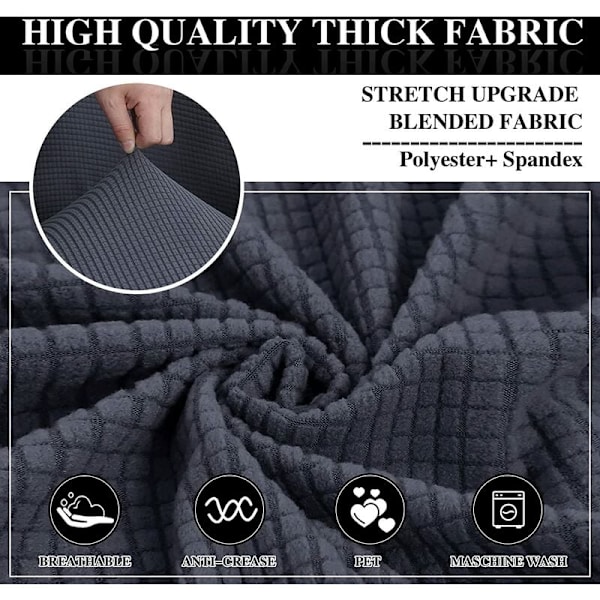 (Mørkegrå) Fortykket fleece elastisk all-inclusive sofasædebetræk Anti-snavset sofasædebetræk, til indendørs og udendørs møbler pr