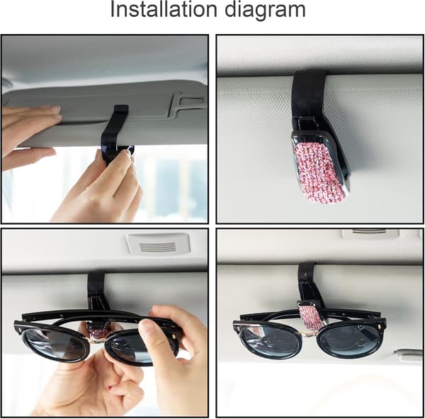 2-pack bilglashållare Solglasögonhållare Clip med