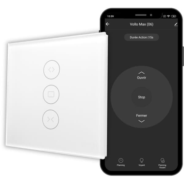Smart strömbrytare för rulljalusier - Enkel installation, röststyrning med Alexa, Google Home och Siri, fjärrkontroll och timerprogrammering