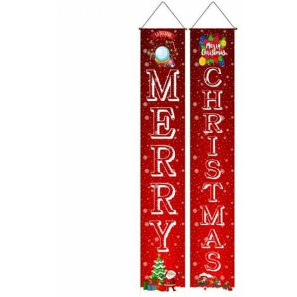 Julbanner Merry Christmas Veranda Skylt Banner Dörr Juldekoration Banner F LYCXAMES