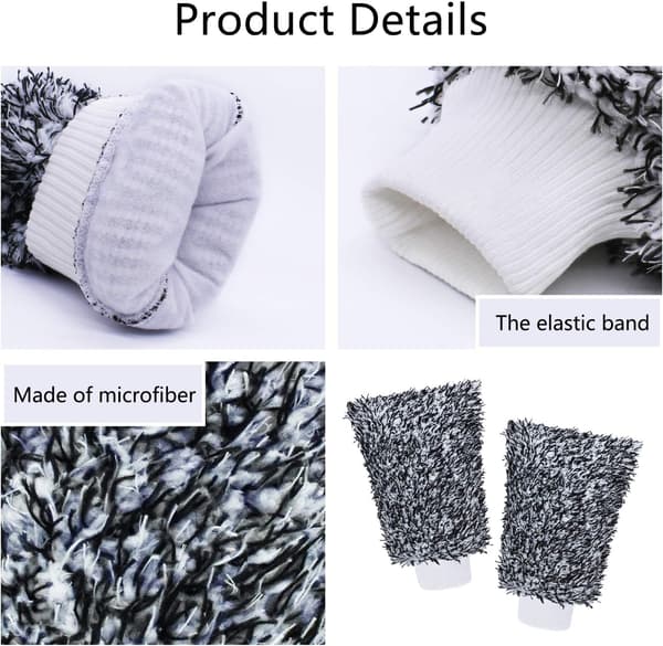 Par med Mikrofiber Bilvaskhansker (Sorte), Rengjøringshansker