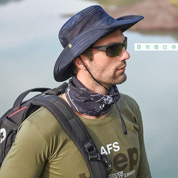 Solhatt Herr Dam Vandring Safari Keps Utomhus Vikbar Sommar