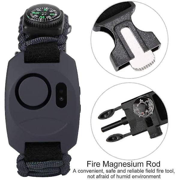 Hjälp Alarm. 130db Yttre Personligt Armband Nödalarm Med LED-belysning Och