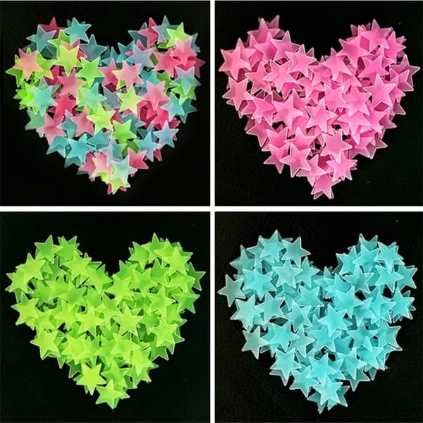 400 Stykker Selvklebende Lysende Paste Fluorescerende Stjerne