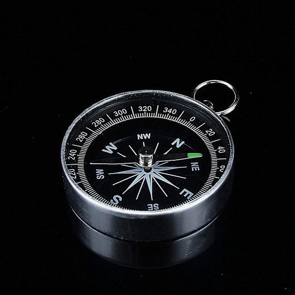 Silver Aluminium Fickkompass, Hög Stabilitet Bärbar Fickkompass För Utomhus Camping Vandring Sport Navigation