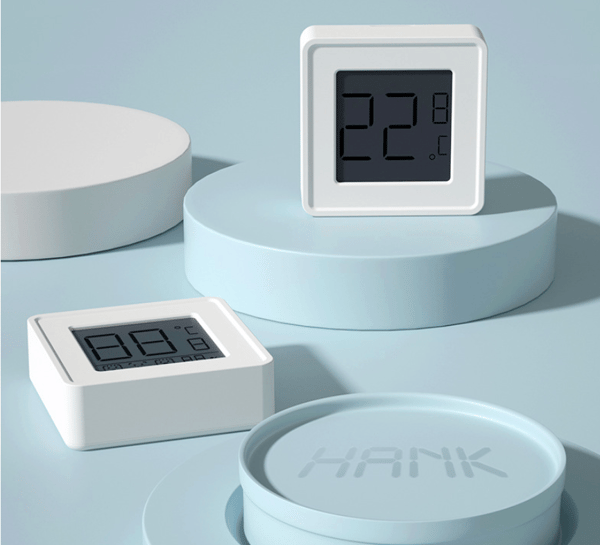 Termometer, Nøyaktig Drivhustermometer Mini Digital Fuktighetsmåler, Hvit,