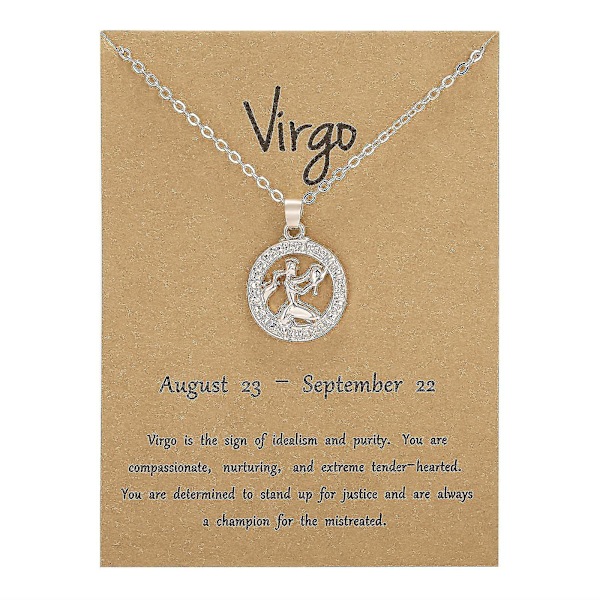 Tolv stjärnbilder Hänge Elegant Guldton Kedja Halsband Brev Horoskop