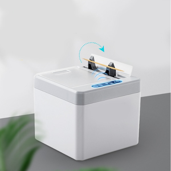 Gråvit batteridriven intelligent induktions tandpetare låda automatisk restaurang tandpetare maskin automatiskt dyker upp